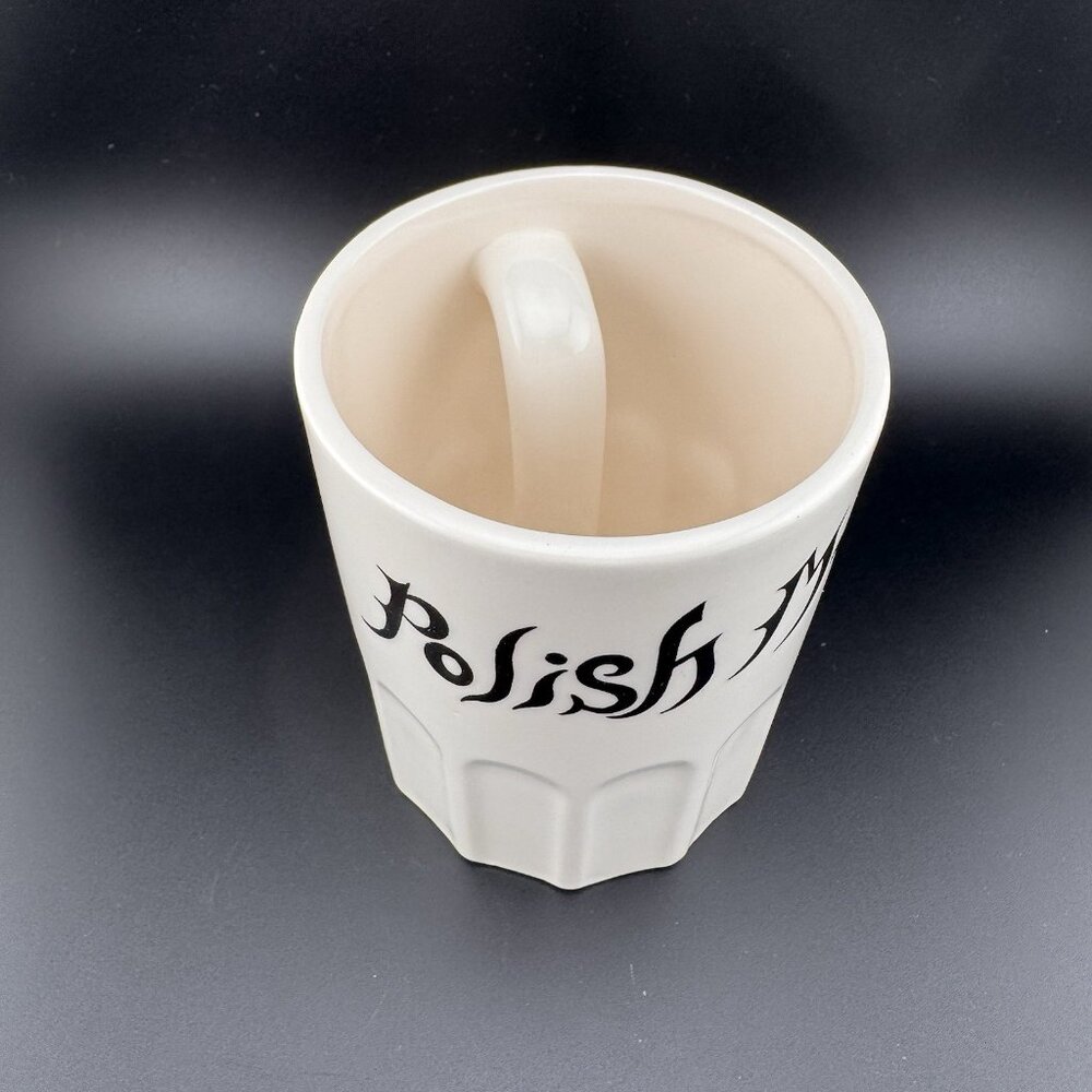 Vintage Ceramic “Polish Mug” Novelty Stoneware Mug Glossy - Handle Inside Cup! - Picture 5 of 8